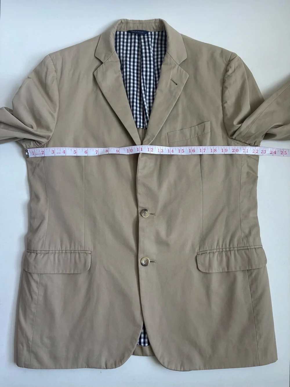 Brooks Brothers Men's 1818 Fitzgerald Fit Crespi  Suit Jacket Khaki Tan 42R/W36
